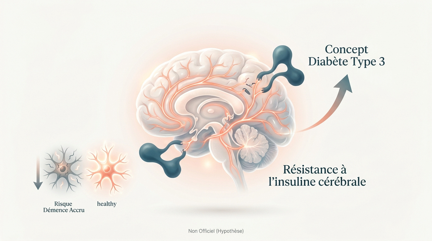 Illustration des mécanismes de résistance à l'insuline dans le cerveau humain